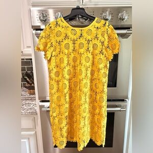 LOFT Yellow Lace Dress